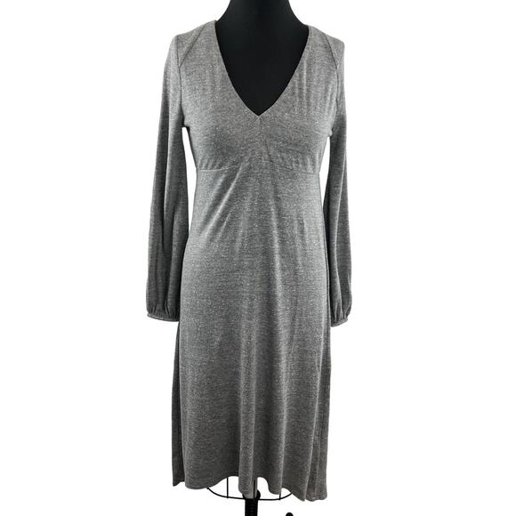 CHASER Gray V-Neckline Long Sleeve Pullover Midi Length Casual Dress Size S - Picture 1 of 6